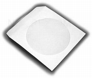 Pochettes papier blanches  CD-DVD - rabat gommé -100 pièces  Boite/Box